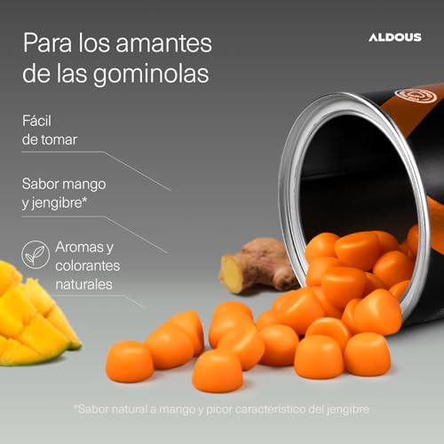 Miniatura 5 de Cúrcuma Con Jengibre Y Pimienta Negra Probióticos - 2500 Mg - 120 Gominolas - Sabor Natural A Mango Y Jengibre Picante - Antioxidante Y Antiinflamatorio Natural - Fuente De Curcumina Y Piperina
