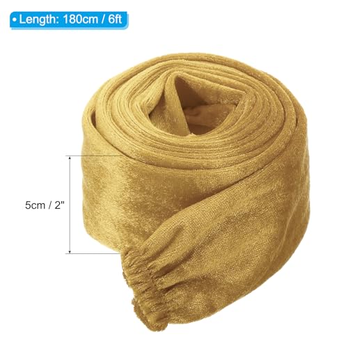 Image of PATIKIL 6ft Lamp Chain Cover, Chain Protective Sleeve Washable with Zipper for Chandelier Lighting Wires Swing Light Fixture, Gold Tone
