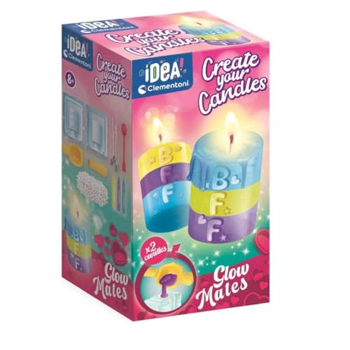 Clementoni Idea – Create Your Candles BFF, Kit pour créer 2 bougies artisanales, pour enfants 8 ans, laboratoire créatif, idée cadeau, fabriqué en Italie, 18352