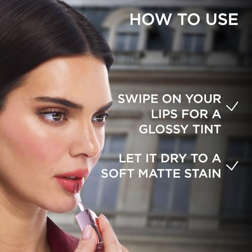 Image of L'Oreal Paris Hyaluron Tint Lip Stain Serum, 490 Le Plum Paris | +80% Hydration, Infused with Hyaluronic Acid, High-Shine Tint, Plumper & Fuller Lips, Non-Sticky
