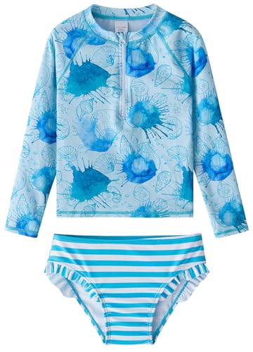 Image of Toddler Girls Swimsuit Rash Guard Sets 2-Piece Bathing Suits UPF 50+ Summer Kids Swimwear 2-7T