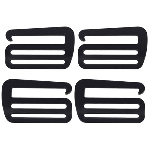 HLGHLG G Shape Buckle 2Inch, 4-Pack Heavy Duty Aluminum Alloy G-Hook, Left & Right Directional Adjustable Fastener for 50mm/2\'\' Webbing, Backpack, Handbag, Luggage Strap (Black)â€‹