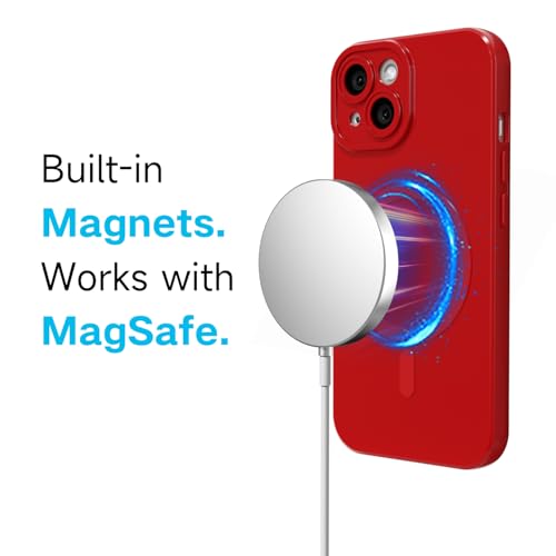 Svanove for iPhone 15 Plus Phone Case Silicone Magnetic, Compatible with Magsafe Case Cute for Women, Girly Glossy Jelly Rubber Thin Slim Hard Plastic Mag Safe & Camera Cover Protection, Red Wine by Svanove - Used condition - Image 3