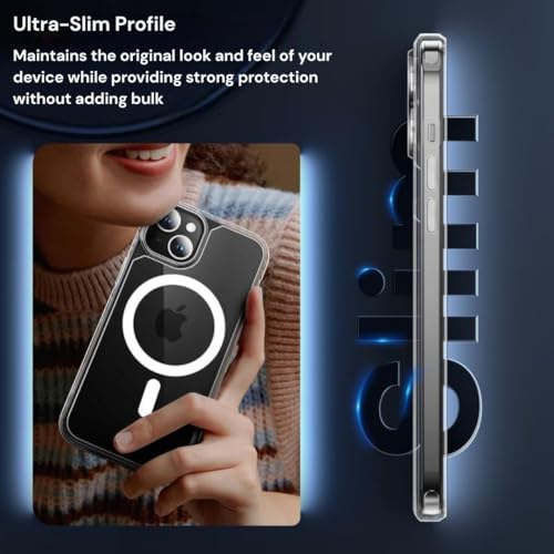 Image of Back Cover Case + Screen Protector for Apple iPhone 14 Plus | Mag-Safe Compatible | Transparent Mobile Phone Back Cover for i Phone 14 Plus | i Phone 14Plus TPU Transparent Back Cover