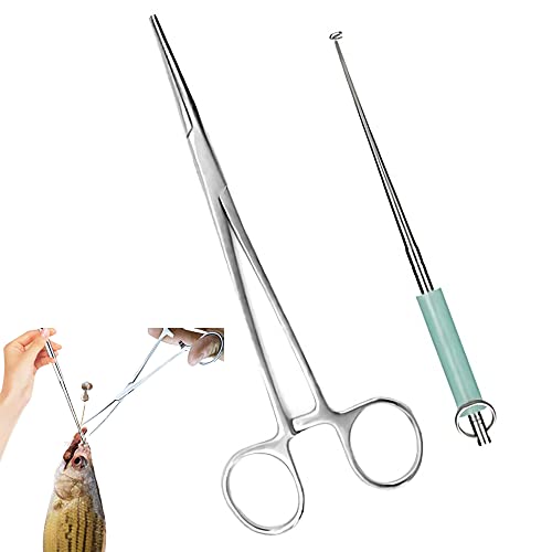 Skystuff 1 Pack Curved Fishing Forcep (7in) 1Pcs Fishing Hook Remover Fishing Bait Tool for Unhooking Fish, Removing Carp Pike, Suitable for Various Situations