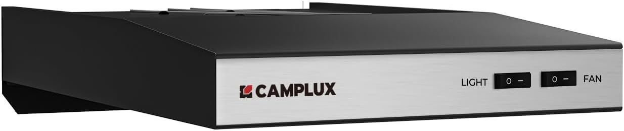 CAMPLUX RV Ducted Range Hood 13 Inches,12V DC Range Hood, Ultra Quiet, Powerful Suction, Ideal for RV Travel, Mobile Homes, Yachts, or Small Apartments