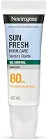 Neutrogena Sun Fresh Derm Care Oil Control Fluido, Sem Cor, FPS 80, 40mL