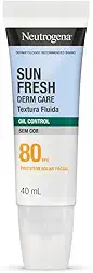 Neutrogena Sun Fresh Derm Care Oil Control Fluido, Sem Cor, FPS 80, 40mL