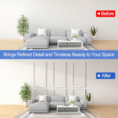 RELIANCER Peel and Stick Wall Molding Kit,30PCS Pre-Cut Door Molding Panels,3D Moulding Wainscoting Panel,Self Adhesive Walls Moulding Trim,Wall Modular Frames for Interior Walls Decor Home Bedroom by RELIANCER - Used condition - Image 8