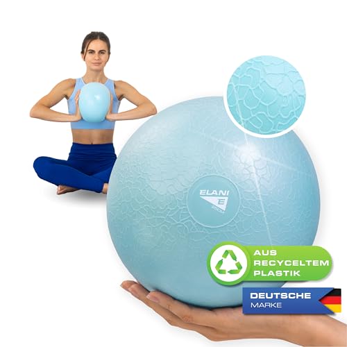 ELANI Pilates Ball - 25 cm Rutschfester & Superleichter Beckenbodenball mit Übungsanleitung - schmutzabweisend und klimafreundlich bis 100 kg - Gymnastikball klein - auch als Yogaball & Fitnessball