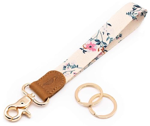 Image of POCKT Keychain Wristlet for Women and Men, Cute Wrist Lanyard for Keys, Short Key Chain Strap for Car Keys, Wallet, ID Badge & Phone | Bloom