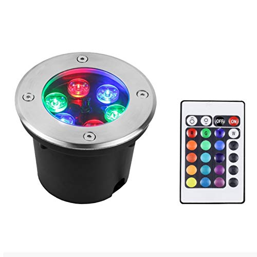 RGB Faretti Esterno LED Colorati Incasso Telecomando Faretto Illuminazione Alberi Luci da Giardino Colorate IP67 Impermeabile per Giardino, Terrazza, Palma, Muro di Pietra (Color : 220V, Size : 3W)