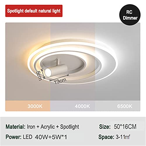 Plafonnier LED à gradation continue avec spots design moderne blanc 40+5W - 3