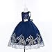 Cosplay Life Floral Dress for Girls and Young Adults Fashion Flower Waistline Kids Party Festival Dress Ages 4-12 Years Old (Blue, 4YRS)