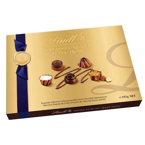 Swiss Luxury Selection Assorted Chocolates, Chocolate Gift Box, Great for gift giving, 193g oz Gift Box