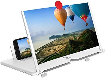 12‘’ Screen Magnifier,Cell Phone 3D HD Movie Video Amplifier with Foldable Holder Stand for iPhone X/8/8 Plus/7/7 Plus/6/6s/6 Plus/6s Plus and All Other Smart Phones.A Smart Gift for Family