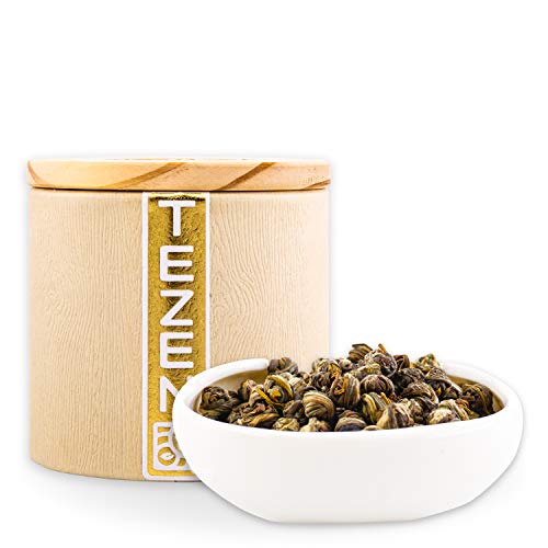 Kaiserliche Jasmin Perlen Grüner Tee aus China | Hochwertiger chinesischer Grüntee mit Jasminblüten getrocknet (80g)