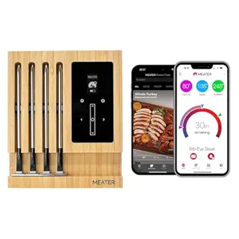 MEATER Block: WiFi Smart Wireless Meat Thermometer | 4 Probes, Long Range | Perfect for BBQ, Oven, Grill, Kitchen, Smoker, Air Fryer | Apple Watch, Alexa Compatible | iOS & Android App