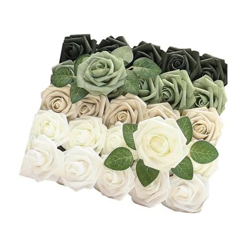 Flores artificiales degradadas Generisch con 25 piezas para jarrones y mesas de hogar 7