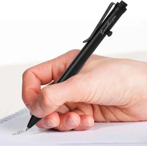 SMOOTHERPRO Stainless Steel Ballpoint Pen Retractable Gel Pen Compatible with Pilot G2 Refill for Pocket Business EDC Signature Color Black (TC141BK) - Image 4