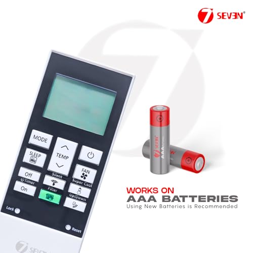 Image of 7SEVEN Compatible AC Remote for Hitachi Split AC and Window Air Conditioner The Model of Remote Control is 168D, Exact Match with Original Remote No Pairing Required use New AAA Alkaline Battery.