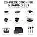GRANITESTONE 20 Pc Complete Pots and Pans Set Non Stick Cookware Set with Saute Pan, Bakeware, Steamer, Cooking Utensils, Made Without PFOA PFOS, Oven and Dishwasher Safe