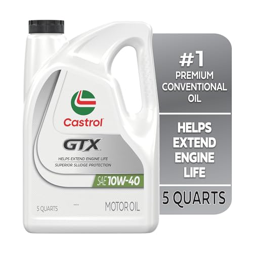 Castrol GTX 10W-40 Conventional Motor Oil, 5 Quarts 4 Castrol GTX 10W-40 Conventional Motor Oil