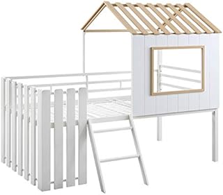 Furniture of America Cumberland Metal Playhouse Themed Twin Bed in White