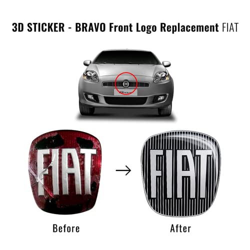 Fiat 14187B Adesivo 3D Ricambio Logo Nero per