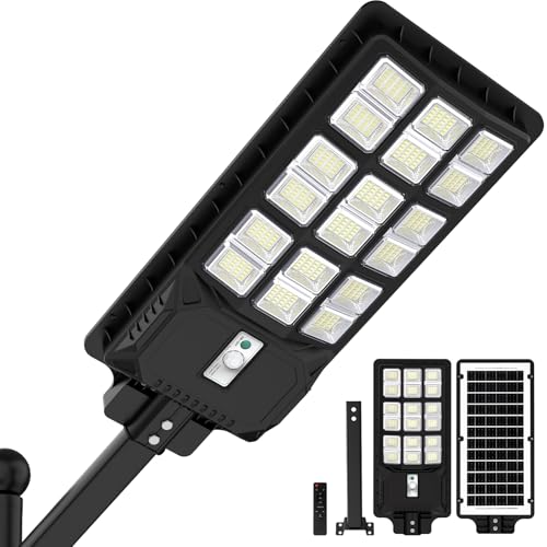 LANGY Solar Street Light Outdoor, 3000W Wide Angle Lights Outdoor