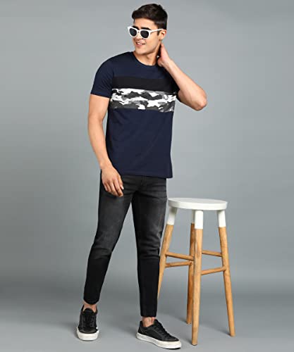 Image of Urbano Fashion Men's Military Camouflage Printed Slim Fit Half Sleeve Cotton T-Shirt