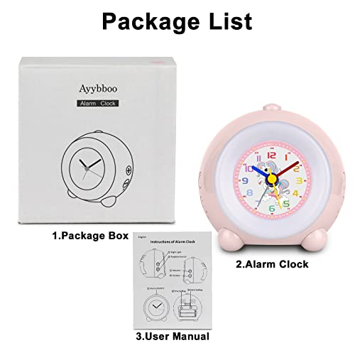 Evetto Unicorn Alarm Clock, Color Changing Analog Alarm Clock For Kids Bedroom With Night Light, Adjustable Volume & Ringtones, 3.5In Non Ticking And Snooze (Pink) #TOP6