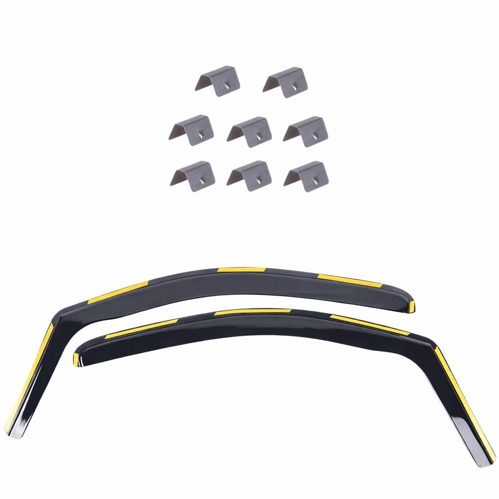 Set mit 2 Windabweisern für Volkswagen T5 & T6 VW Transporter/Multivan 2003 bis 2022 In-K-Acryl-Seitenfenster-Visiere, rauchgetönte Regenschutz-Reflektoren.