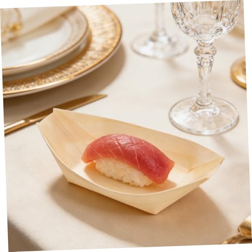 100 platos de sushi desechables de madera sintética 6 pulgadas miniatura 6