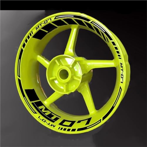 Autocollants Roue Moto Réfléchissants Nuit Jante Décorative Yamaha MT-07 2019-2025