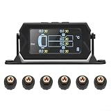 Kabelloses Solar-TPMS mit 6 externen Sensoren, LCD-Display, Reifendrucksystem für Auto, LKW, Auto-Sicherheit, Real- und Erkennung (15 bar)