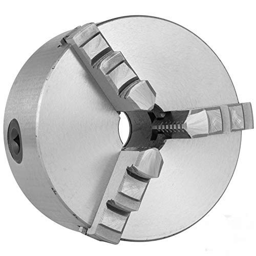 VEVOR Mandril de Torno 130mm, Diseño Autocentrante de 3 Mordazas con Gran Precisión, Portabrocas de Acero con Llaves, K11-130, Mordazas de Centrado Reversible para Torno, Rectificadoras o Fresadoras