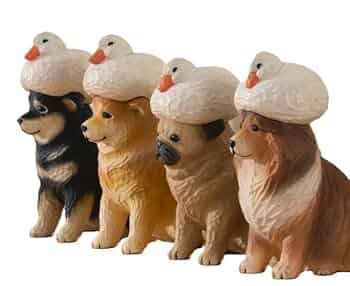Amazon.co.jp: あかねの木彫り アヒルと犬 全4種セット