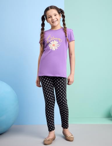 Image of Amazon Brand - Symbol Girl's Cotton Jersey Stretchable Leggings | Ankle Length | Aged 2-14 Years