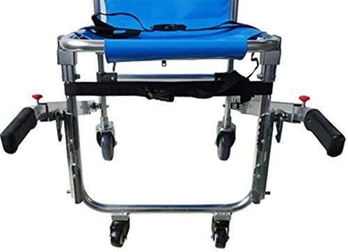 Silla de Escalera EMS Emergencia 4 Ruedas Ambulancia Bombero Evacuación Silla de Transporte médico con Correas de sujeción para Pacientes, Capacidad de 350 Libras, Azul