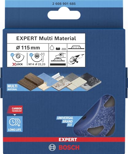 Bosch 1x EXPERT Multi Material Carbide-Topfscheibe Medium (für Farbe auf Holz, Ø 115 mm, mittel, Professional Zubehör Kleiner Winkelschleifer)