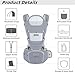 YSSKTC Baby Carrier Ergonomic Infant Carrier with Hip Seat Kangaroo Bag Soft Baby Carrier Newborn to Toddler 7-45lbs Front and Back Baby Holder Carrier for Men Dad Mom (Grey)