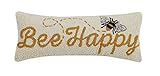 Peking Handicraft 30JES1744C20OB Bee Happy Wool and Cotton Pillow 8 X 20 inch, Multicolor
