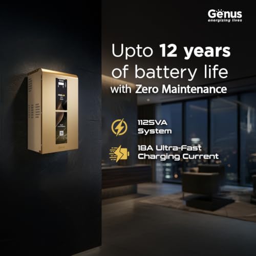 Image of Genus MaxiLion Air 1500 Inverter 1125 VA with Upto 12 Year Life Integrated 1280Wh Lithium-Ion Battery for Home Office & Shop - Full 5 Year Product Warranty