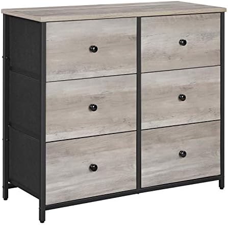 PADMA HOUSE Commode kast met 3 laden van stof opbergtoren, stabiel opbergmeubel voor slaapkamer, badkamer, woningentree, hal, kinderkamer, industrieel design, vintage bruin-zwart
