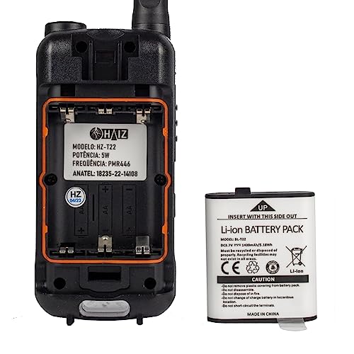 Haiz Kit 2 Rádios Mini Walkie Talkie Com Lanterna PMR446 16 Canais HZ-T22