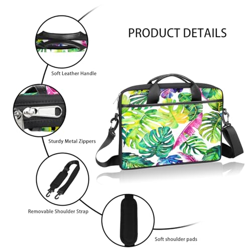 Bolso para laptop con hojas tropicales 15 pulgadas miniatura 4