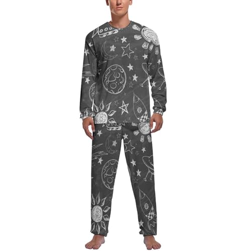 Vêtements de nuit galaxie cosmique ensemble pyjama homme longue
