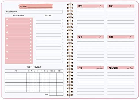 Weekly Planner Undated,PVC Hard Cover Agenda Planner Book with to-Do ...