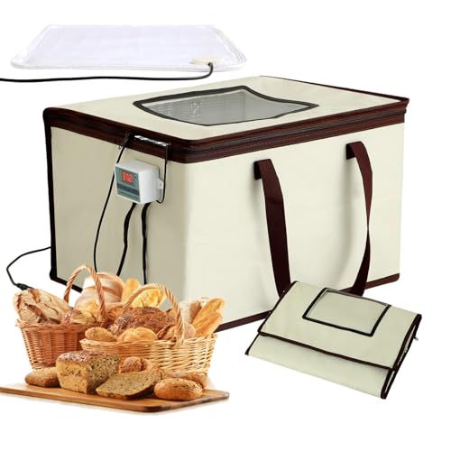 Caja de fermentación de pan de 35 l (calentador), con ventana visible, temperatura ajustable (-50-110 °C) y temporizador (6-48 h), calentamiento uniforme por 3 lados,35L